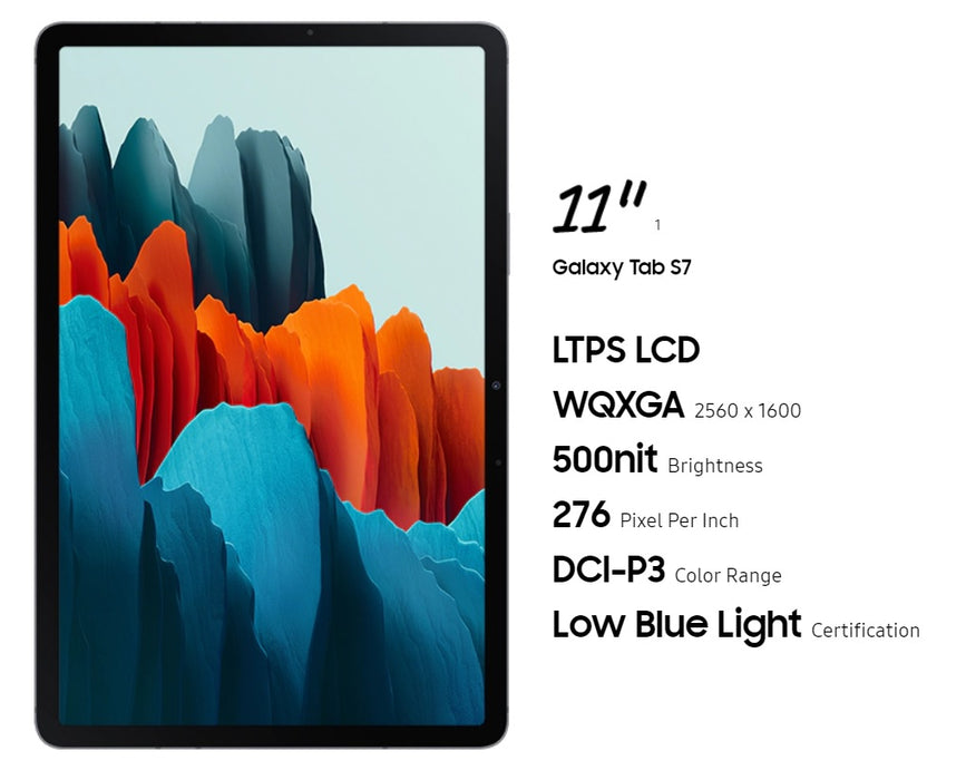 SAMSUNG Galaxy Tab S7 con S Pen (128 GB, 6 GB) 11" Solo Wi-Fi SM-T870 (Negro) (Excelente - Reacondicionado, Mystic Black)