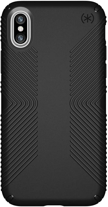 Funda Speck Presidio Grip para iPhone XS/iPhone X de 5,8", agarre antideslizante (negro) (negro)