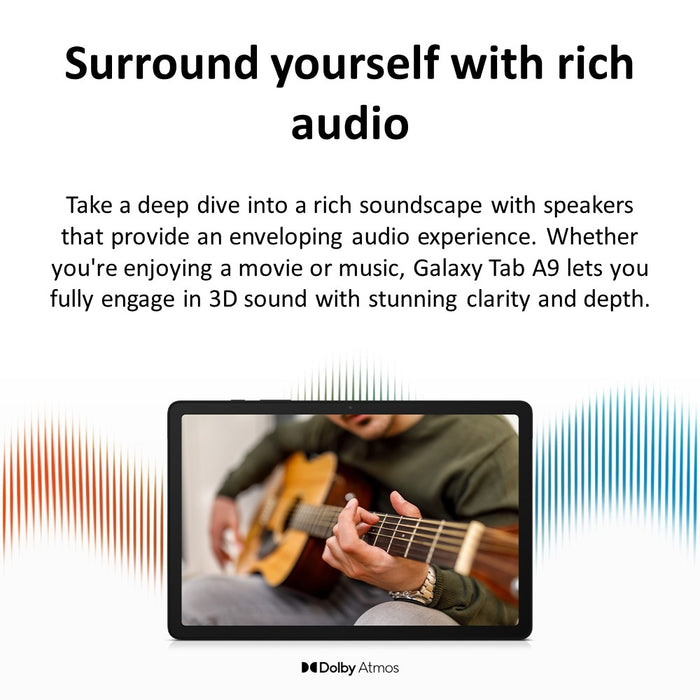 SAMSUNG Galaxy Tab A9 (64GB, 4GB, Wi-Fi + Cellular, Fully Unlocked) 8.7"  X115 (Renewed | Pre-Loved, Graphite)