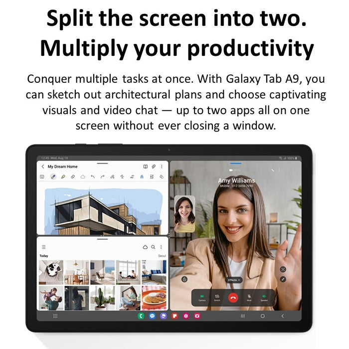 SAMSUNG Galaxy Tab A9 (64GB, 4GB, Wi-Fi + Cellular, Fully Unlocked) 8.7"  X115 (Renewed | Pre-Loved, Navy)
