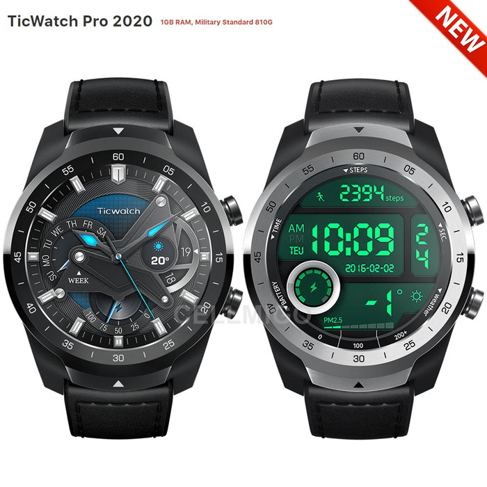 TicWatch Pro 2020 Reloj inteligente deportivo de 1,39" resistente al agua IP68 con Wear OS