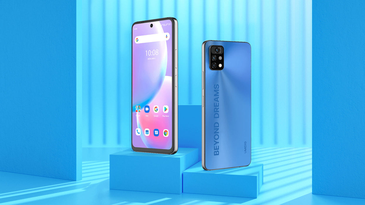 Umidigi A11 Pro Max (128 GB, 8 GB) 6.8" Dual SIM GSM Desbloqueado 4G LTE (Azul) (Excelente - Reacondicionado, Azul niebla)