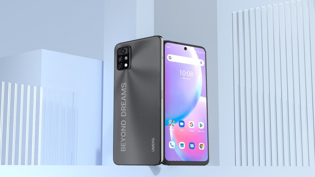 Umidigi A11 Pro Max (128 GB, 4 GB) 6.8" Dual SIM GSM Desbloqueado 4G LTE (Gris) (Excelente - Reacondicionado, Gris escarcha)