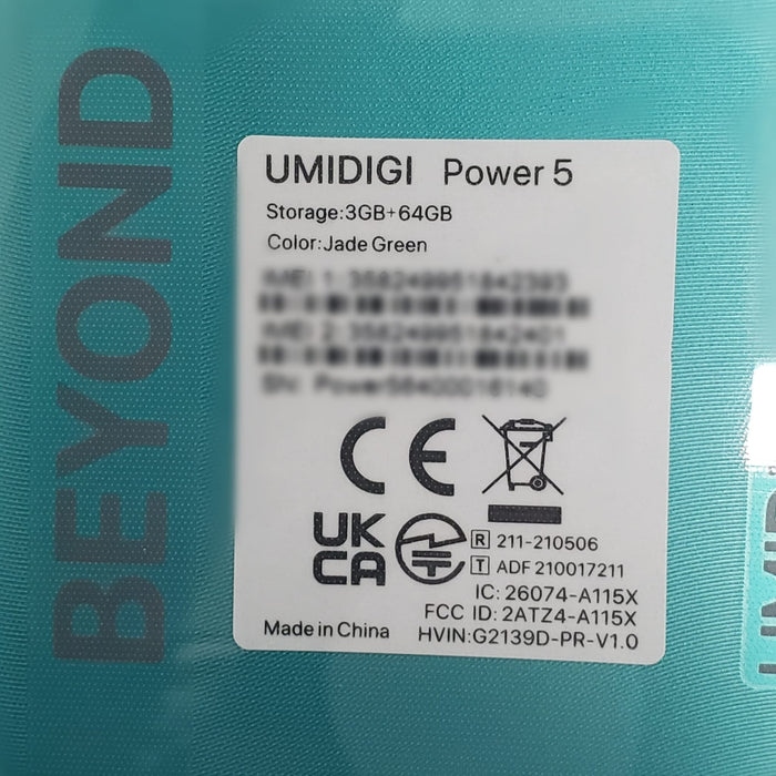 Umidigi Power 5 (64 GB, 3 GB) 6,53" Dual SIM GSM Desbloqueado 4G LTE (Azul) (Excelente - Reacondicionado, Azul Zafiro)