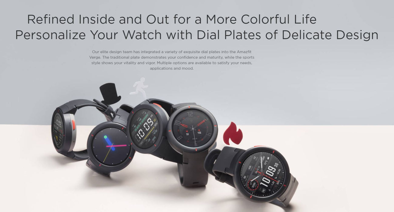 Amazfit Verge 43 mm - Reloj inteligente AMOLED de 1,3", resistente al agua IP68 - A1811