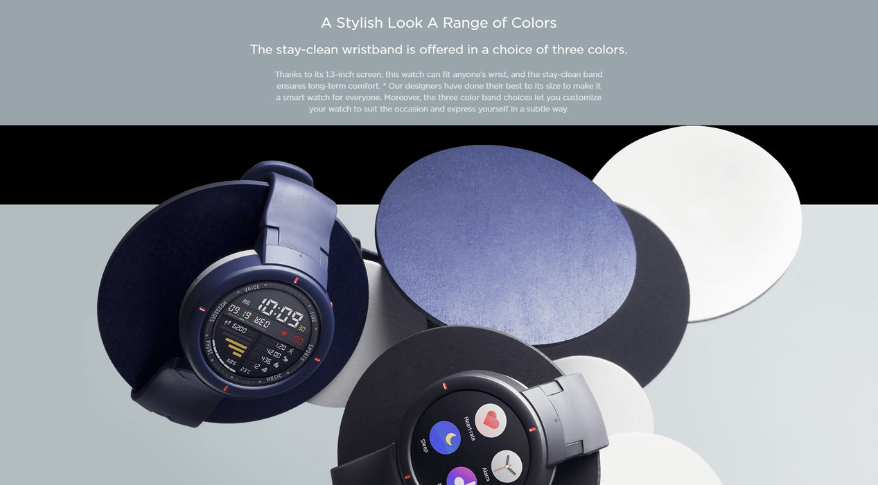 Amazfit Verge 43 mm - Reloj inteligente AMOLED de 1,3", resistente al agua IP68 - A1811