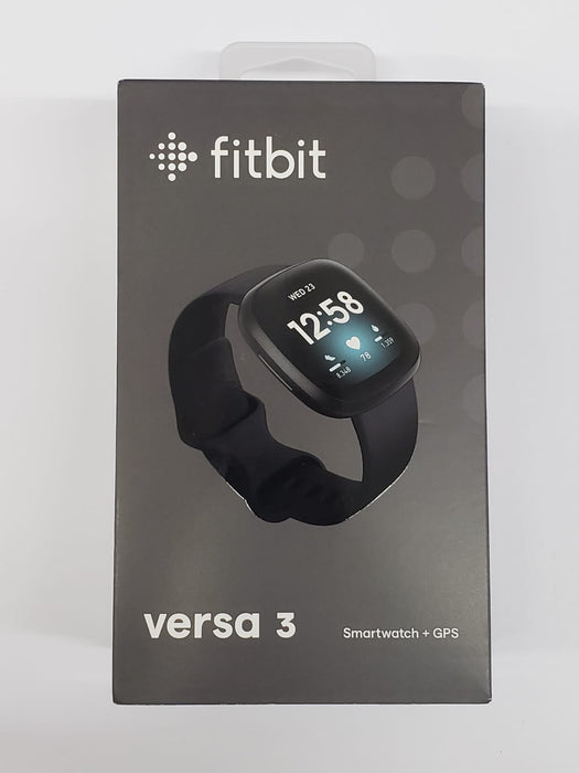 Reloj inteligente de salud y actividad física Fitbit Versa 3 con Alexa integrada y control de frecuencia cardíaca (en buenas condiciones, reacondicionado, negro/negro)