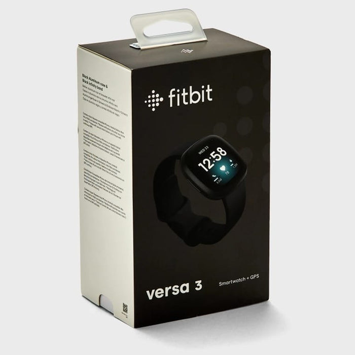 Reloj inteligente de salud y actividad física Fitbit Versa 3 con Alexa integrada y control de frecuencia cardíaca (en buenas condiciones, reacondicionado, negro/negro)