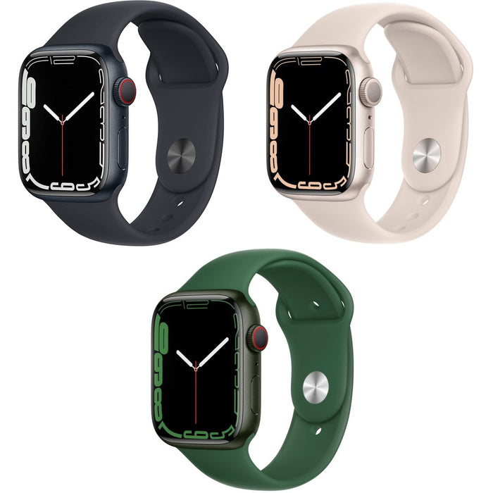 Apple Watch Series 7 (45mm, GPS + Cellular) 1.9" Fully Unlocked w/ Aluminum Case (Excellent - Refurbished)