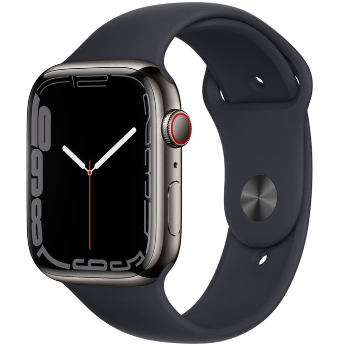 Apple Watch Series 7 w/ Steel Case (41mm, GPS + 4G LTE Cellular) Fully Unlocked (Good - Refurbished, Graphite)