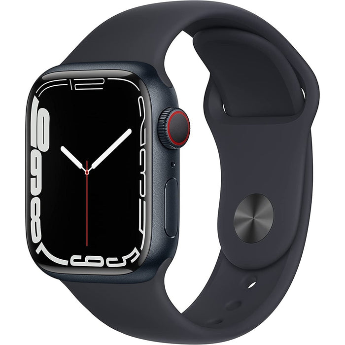 Apple Watch Series 7 (41mm, GPS + Cellular) 1.69" Fully Unlocked w/Aluminum Case (Good - Refurbished, Midnight)