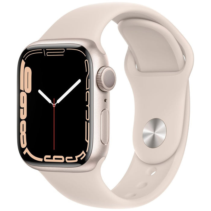 Apple Watch Series 7 (41 mm, GPS + celular) 1,69" completamente desbloqueado con caja de aluminio (aceptable - reacondicionado, Starlight)