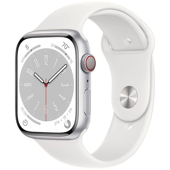 Apple Watch Series 8 (45mm, GPS + Cellular) 1.9" Fully Unlocked w/ Aluminum Case (For Parts Only / Not Working, Silver)