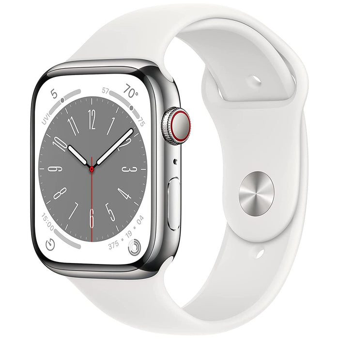 Apple Watch Series 8 con caja de acero (45 mm, GPS + 4G LTE Cellular) completamente desbloqueado