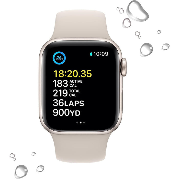 Apple Watch SE 2022 (40 mm, Wi-Fi, GPS + LTE) 1,57" Totalmente desbloqueado, caja de aluminio (Aceptable - Reacondicionado, Starlight)