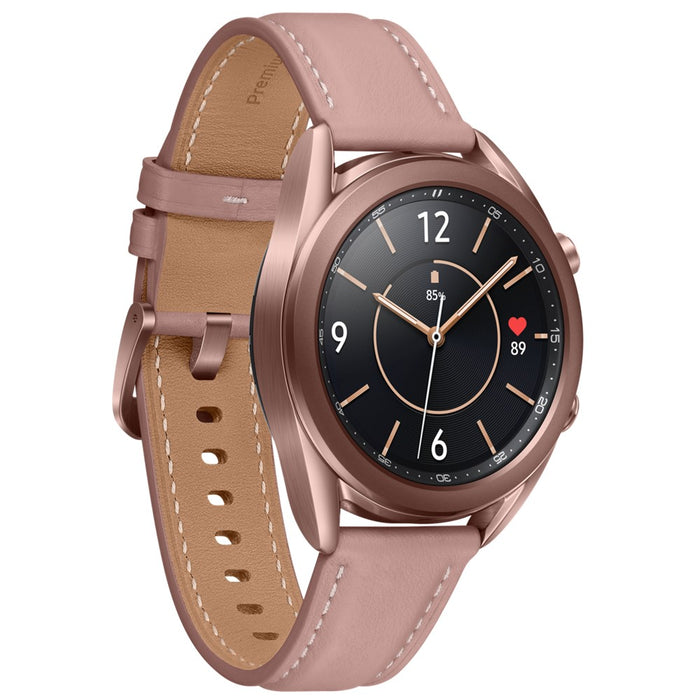 Reloj inteligente deportivo Samsung Galaxy Watch 3 (41 mm, GPS) con monitorización de SpO2, actividad física, sueño y R850 (bronce)