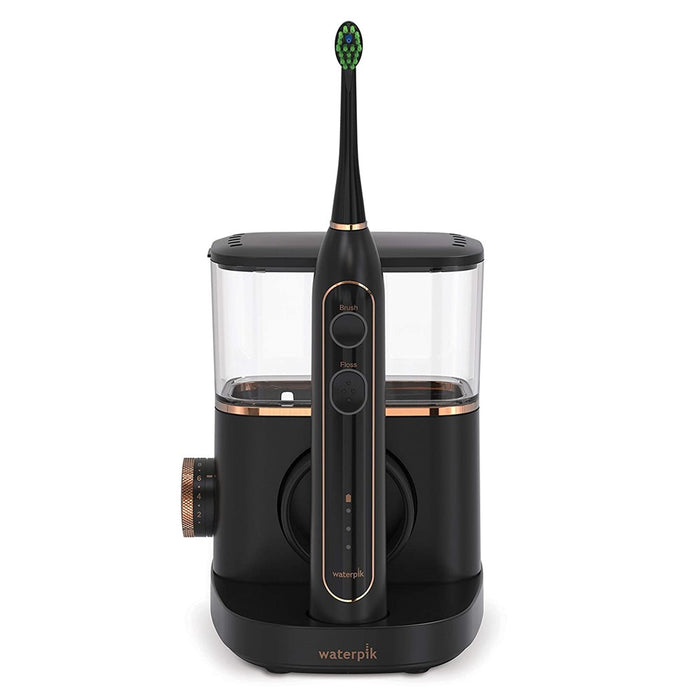 Cepillo de dientes eléctrico con hilo dental profesional Waterpik Sonic-Fusion - NEGRO (Negro)