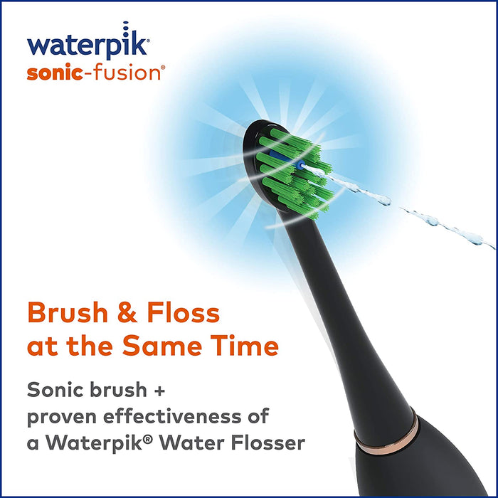 Waterpik Sonic-Fusion Professional Flossing Electric Toothbrush - BLACK (Excellent - Refurbished, Black)