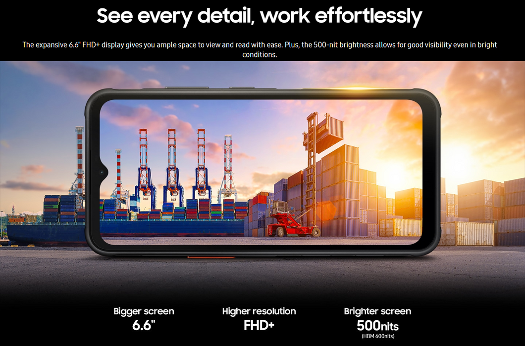 Samsung Galaxy XCover7 5G (128GB, 6GB) 6.6" GSM Unlocked 5G / 4G LTE G556B (Black)