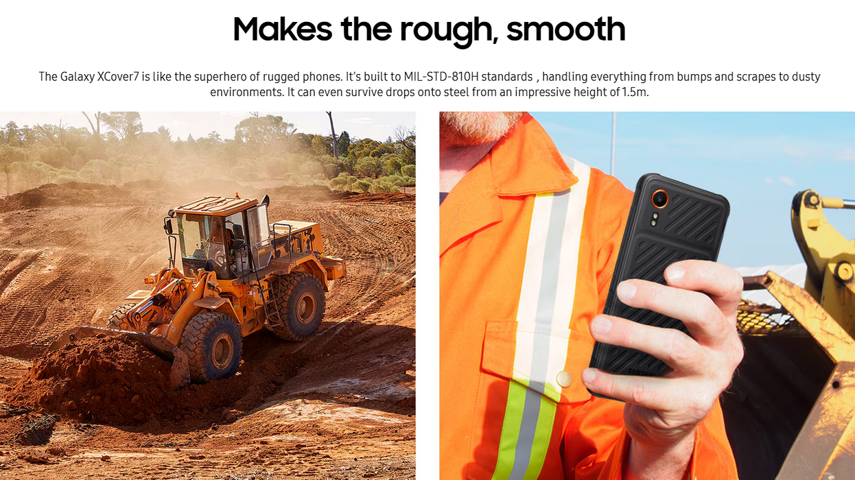 Samsung Galaxy XCover7 5G (128GB, 6GB) 6.6" GSM Unlocked 5G / 4G LTE G556B (Black)