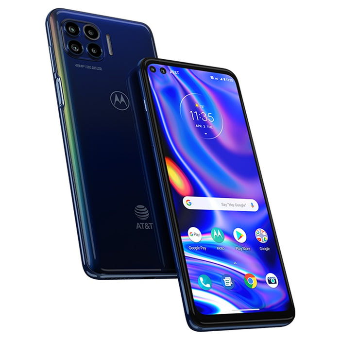 Moto One 5G (128GB, 4GB) 6.7" AT&T Locked 5G / 4G LTE - XT2075-2 (Acceptable - Refurbished, Oxford Blue)