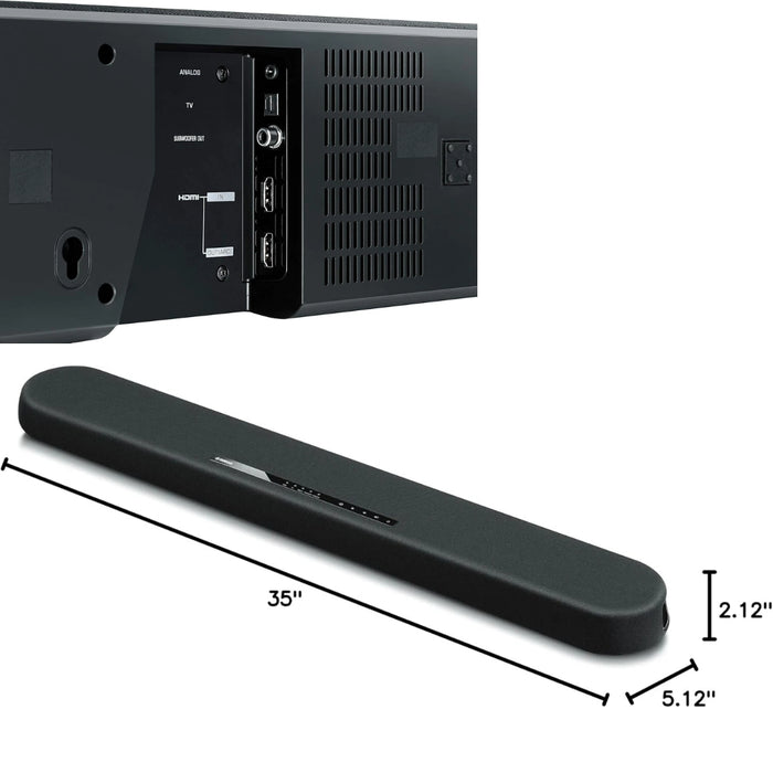 Yamaha ATS-1090 Soundbar Built-in Subwoofers Alexa Bluetooth DTS Virtual:X Black (Open Box, Black)