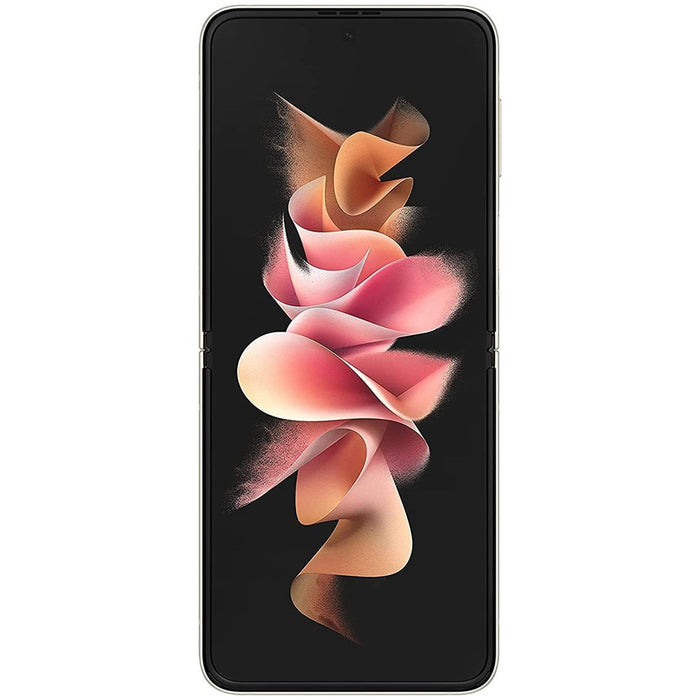 SAMSUNG Galaxy Z Flip3 5G (128GB, 8GB) 6.7" Fully Unlocked (GSM + Verizon) F711U (Acceptable - Refurbished, Cream)